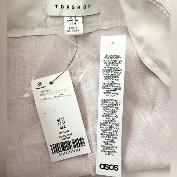 NWT Topshop Linen Blend Longline Shorts in Lilac Size 6 - Picture 8 of 11